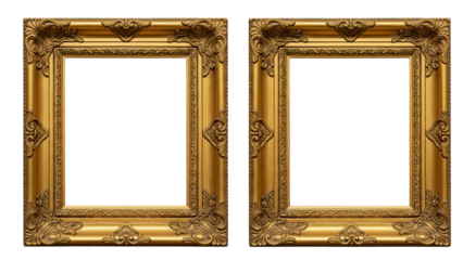 Rich gold double-frame design with sculpted borders and refined antique styling, crafted for elegant vintage presentation.