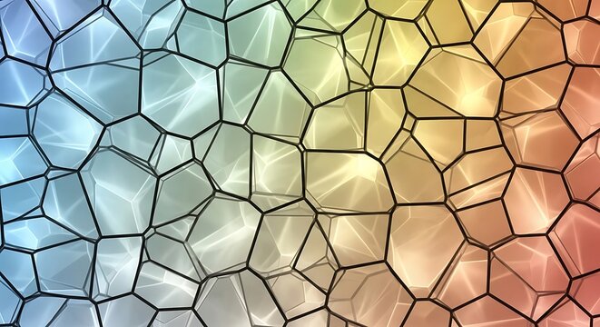 Abstract polygonal structure with gradient illumination seamless pattern