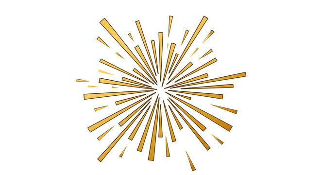 Golden Burst Graphic Element. Abstract Radiant Starburst Explosion with Gold Lines. - Powered by Adobe