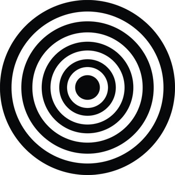 Fototapeta Concentric circles, black and white target, optical illusion, abstract pattern, bullseye design, geometric symmetry, visual contrast, graphic art, minimalist style, motion focus