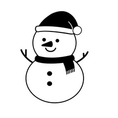 シンプルな雪だるまのイラスト　冬素材　12月　かわいい　キャラクター素材