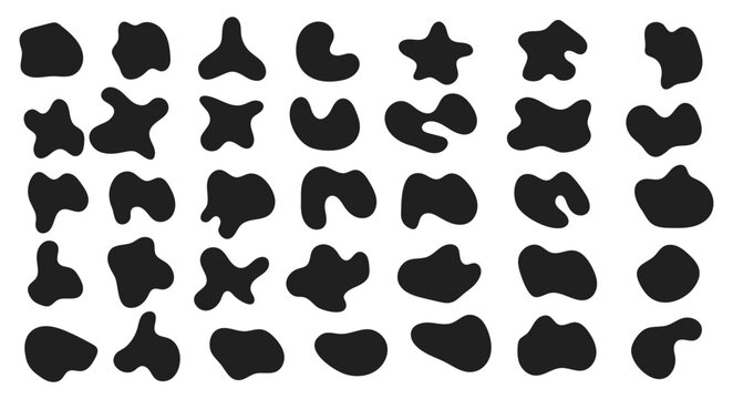 Creative fluid shapes with organic curves, abstract bubbles, rounded blobs, and smooth oval frames