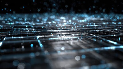 Digital network grid transmitting data with blue light