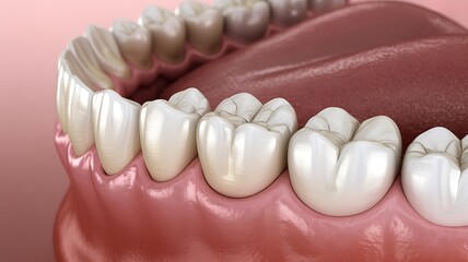 Close-up of Healthy Human Teeth and Gums