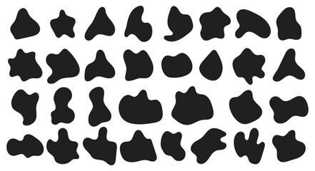 Rounded abstract blob shapes featuring smooth organic curves and flowing liquid design elements