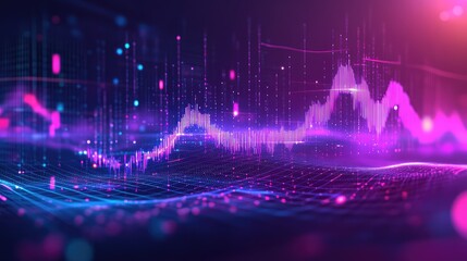Digital soundwave visualizing data analysis and futuristic technology