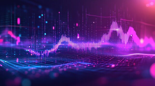 Digital soundwave visualizing data analysis and futuristic technology