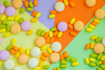 Candy on the colorful background