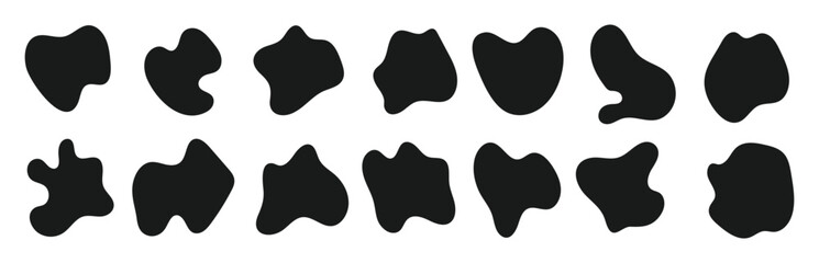 Fluid abstract doodle shapes with rounded blobs, wavy forms, and smooth organic background graphics
