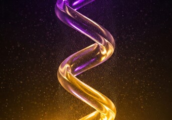 Abstract luminous swirl with ethereal particles on dark gradient backdrop
