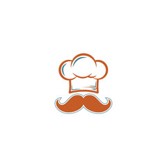 Chef's hat and mustache icon representing culinary arts and food service