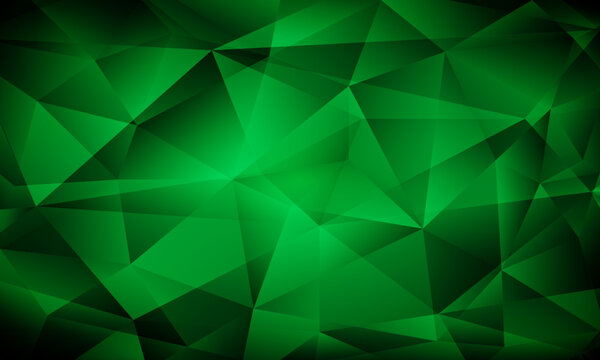 abstract green polygon vector background with sharp shapes and modern geometric style