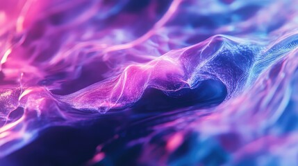 Abstract flowing waves of glowing particle lights