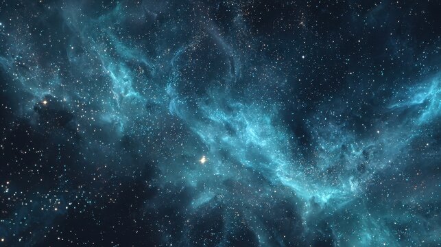 Deep space view showcasing vibrant cosmic clouds and twinkling stars in a tranquil night sky
