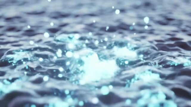 Ultra-high resolution extreme close-up macro video of healthy human epidermal and dermal skin cells absorbing a luminous droplet, showing deep hydration and cellular revitalization. Concept of