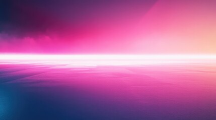 Neon glowing horizon over a retro purple landscape