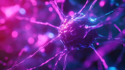 Neuron network transmitting signals in abstract brain