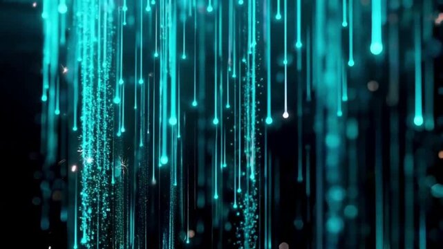 Falling Light Particles | Futuristic Digital Rain Animation