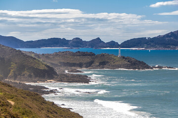 Naklejka premium the path to Cabo Home Lighthouse in Cangas