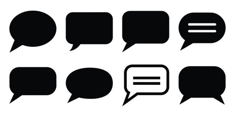 Obraz premium message bubble silhouette icon set. Transport symbol and Vector illustration.