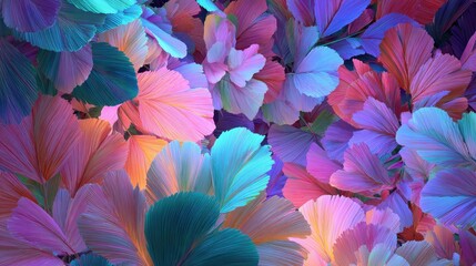 Colorful abstract flowers create a vibrant and enchanting backdrop in a whimsical garden setting