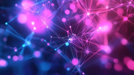 Abstract neural network connections creating digital data flow