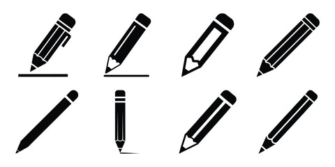 Fototapeta premium pencil write silhouette icon set. Transport symbol and Vector illustration.