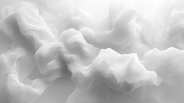Abstract grey and white digital fluid cloudscape background