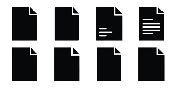 paper document silhouette icon set. Transport symbol and Vector illustration.
