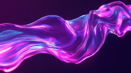 Liquid neon light flow abstract wave background