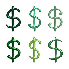 Set of 3d dollar currency symbol Elements for design