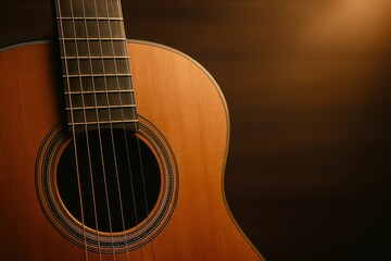 Fototapeta premium A guitar is shown with its neck pointing to the right