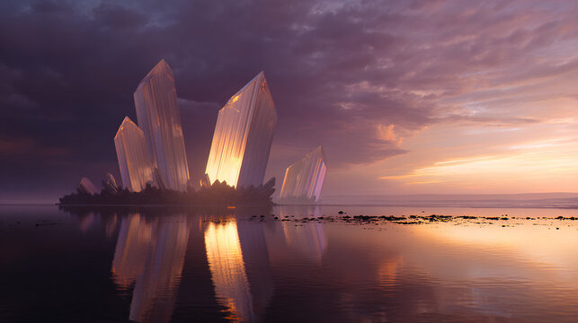Crystal Islands at Dusk