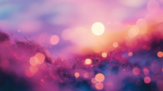 Gradient pink and purple bokeh light background - Powered by Adobe