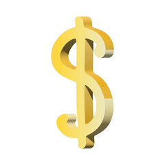 3d dollar currency symbol. Single element for design