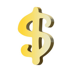 3d dollar currency symbol. Single element for design