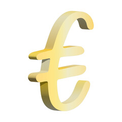 3d euro currency symbol. Single element for design