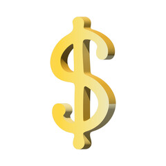 Obraz premium 3d dollar currency symbol. Single element for design