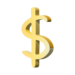 3d dollar currency symbol. Single element for design