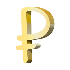 3d russian ruble currency symbol. Single element for design