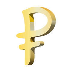 3d russian ruble currency symbol. Single element for design