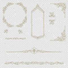 高級感ある枠や装飾のセット