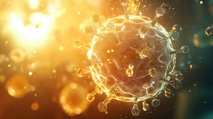 Virus cells spreading infection causing disease pandemic