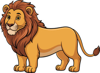 Obraz premium A cartoon illustration of a lion