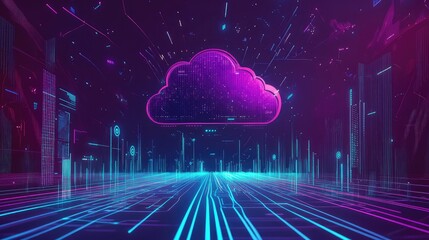 Cloud computing data network abstract digital future
