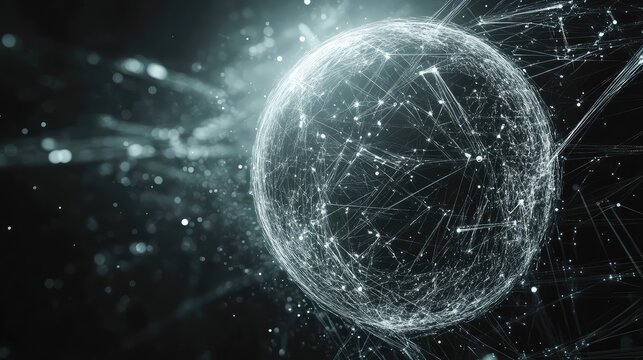 Global network connection illuminating data points through technology