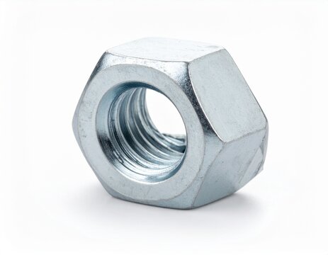 Nut Isolated, close up of tool on white background  - Powered by Adobe