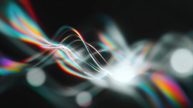 Abstract glowing waves forming light trails energy