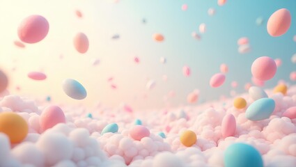 Surreal floating pastel objects (variation)