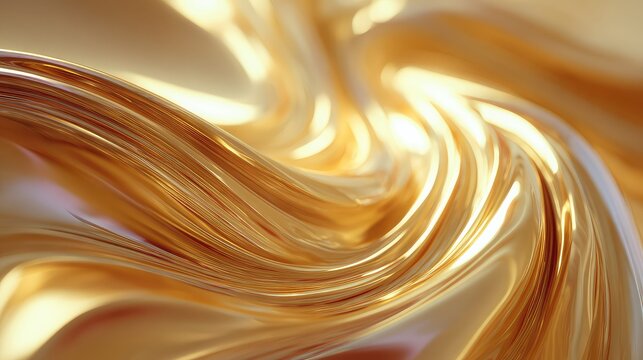 Flowing liquid gold waves creating abstract luxury background - Powered by Adobe